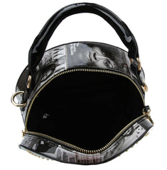 Glossy Magazine Satchel Purse Dome Hobo Crossbody  Bag