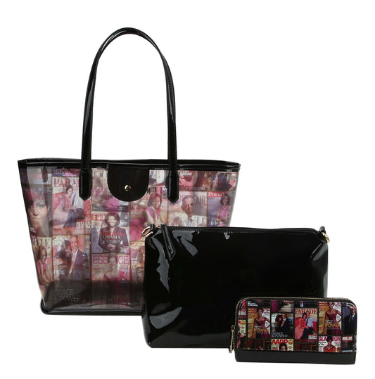 Glossy Magazine Tote Bag Hobo Crossbody Shoulder Bag