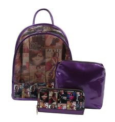 Glossy Magazine Backpack Travel Bag Wallet Handbag