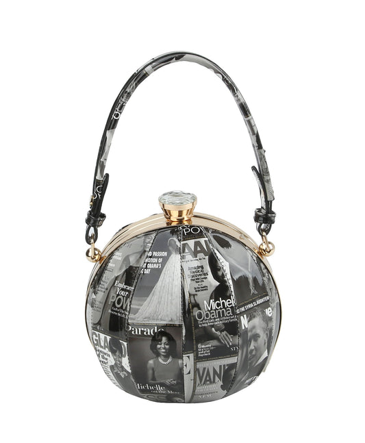 Glossy Magazine Evening Crossbody Dome Shoulder Bag
