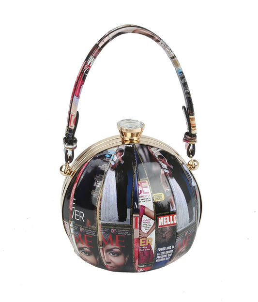 Glossy Magazine Evening Crossbody Dome Shoulder Bag