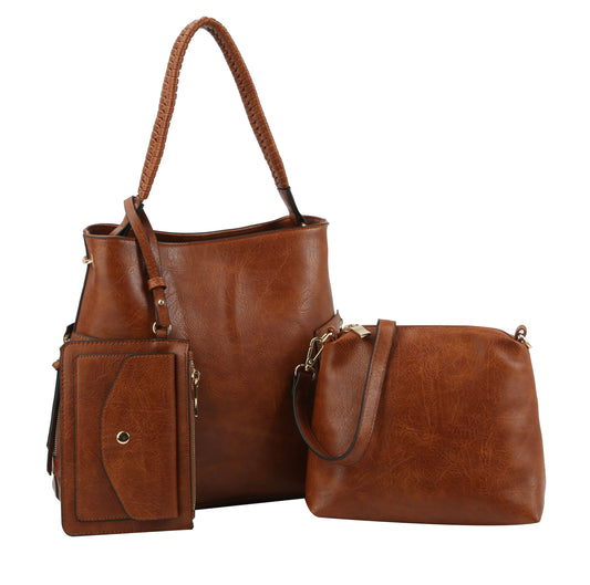 Shoulder Bags for Women Fashion Upgrade 3pcs Set Handbags Wallet Tote Bag Shoulder Bag with Top Handle
