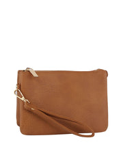 Tripe Comparament Convertible Clutch Crossbody Wristlet