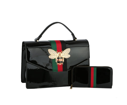 Fashion Shiny Bee Satchel with Wallet