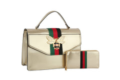 Fashion Shiny Bee Satchel with Wallet