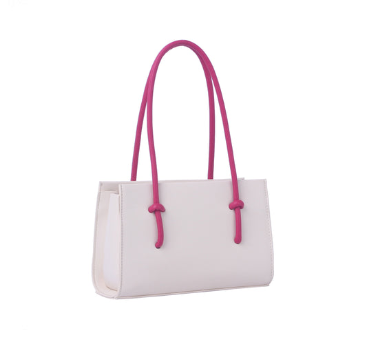 Contrast handle structured mini bag