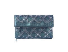 Metallic Studded Flap Clutch