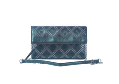 Metallic Studded Flap Clutch