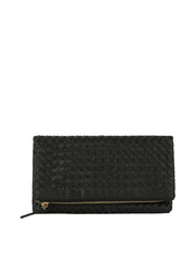 Woven Front Flap Clutch