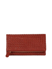 Woven Front Flap Clutch