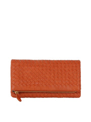 Woven Front Flap Clutch