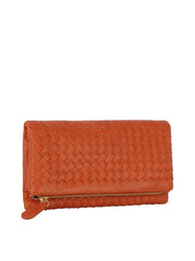Woven Front Flap Clutch