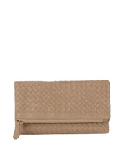 Woven Front Flap Clutch