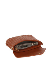 Woven Front flap tripe comparament convertible clutch crossbody wristlet