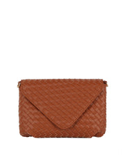 Woven Front flap tripe comparament convertible clutch crossbody wristlet