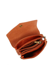 Front Flap Tripe Comparament Convertible Clutch Crossbody Wristlet