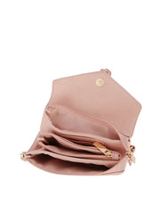 Tassel Front flap tripe comparament convertible clutch crossbody wristlet