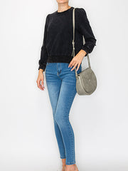 Front Pocket Flap Whipstitching Detailed Saddle