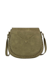 Front Pocket Flap Whipstitching Detailed Saddle