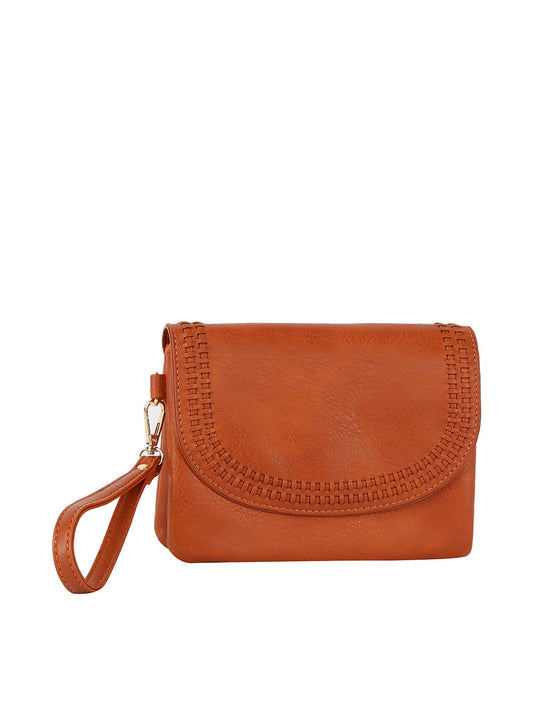 Front flap tripe comparament convertible clutch crossbody wristlet