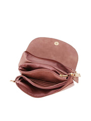 Front Flap Tripe Comparament Convertible Clutch Crossbody Wristlet