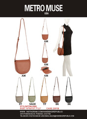 Whipstitching Detail Flap Over Crossbody