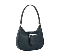 Buckle front flap shoulder bag