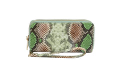 Fashion Double Zip Serpentine Decor Wallet