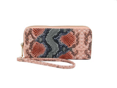 Fashion Double Zip Serpentine Decor Wallet