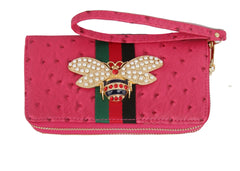 MULTI COLORED CROCODILE BEE PRINT WALLET