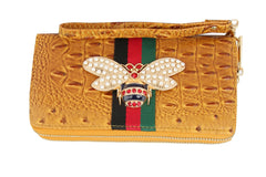 MULTI COLORED CROCODILE BEE PRINT WALLET