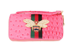 MULTI COLORED CROCODILE BEE PRINT WALLET