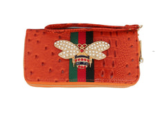 MULTI COLORED CROCODILE BEE PRINT WALLET