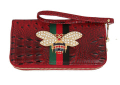 MULTI COLORED CROCODILE BEE PRINT WALLET