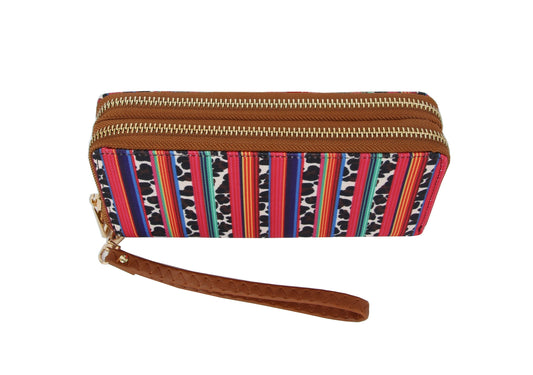 MULTI COLORED ZIG ZAG AZTEC PRINT WALLET