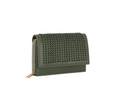 Woven flap over crossbody