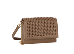Woven flap over crossbody