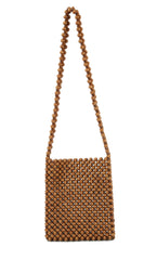 Summer Beach Shoulder Crossbody Bag Is Made Of Small Wooden Balls
