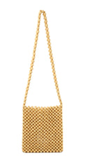 Summer Beach Shoulder Crossbody Bag Is Made Of Small Wooden Balls
