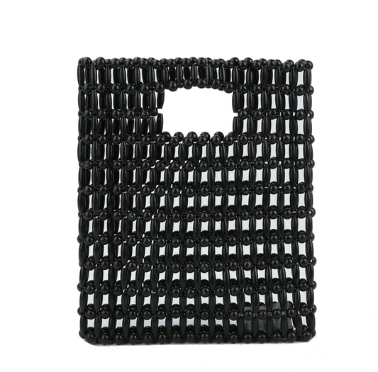 Straw Bags for Women,Straw Bags and satchel beach bag made it whit  small wooden balls