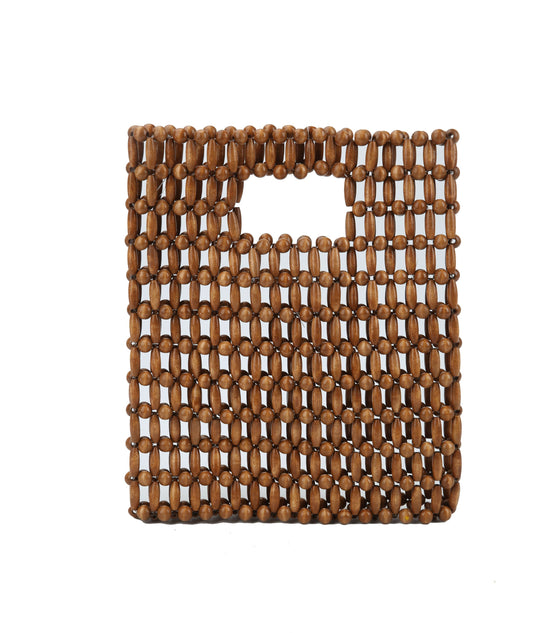 Straw Bags for Women,Straw Bags and satchel beach bag made it whit  small wooden balls