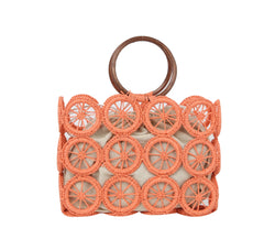 Ladies mesh woven handbag; new beach handbag; inner liner can be taken out