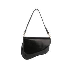 Unique design shiny leather saddle bag