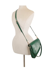 Unique design shiny leather saddle bag