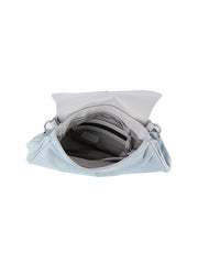 Chic denim front flap shoulder bag