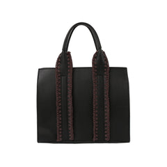 Soft leather handle stitch detail tote