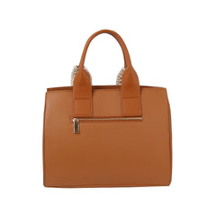 Soft leather handle stitch detail tote