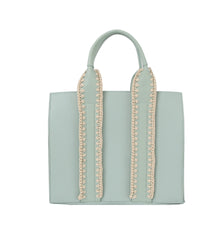 Soft leather handle stitch detail tote