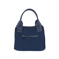 Tassel detail denim crossbody tote