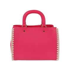 Soft leather side stitch detail tote